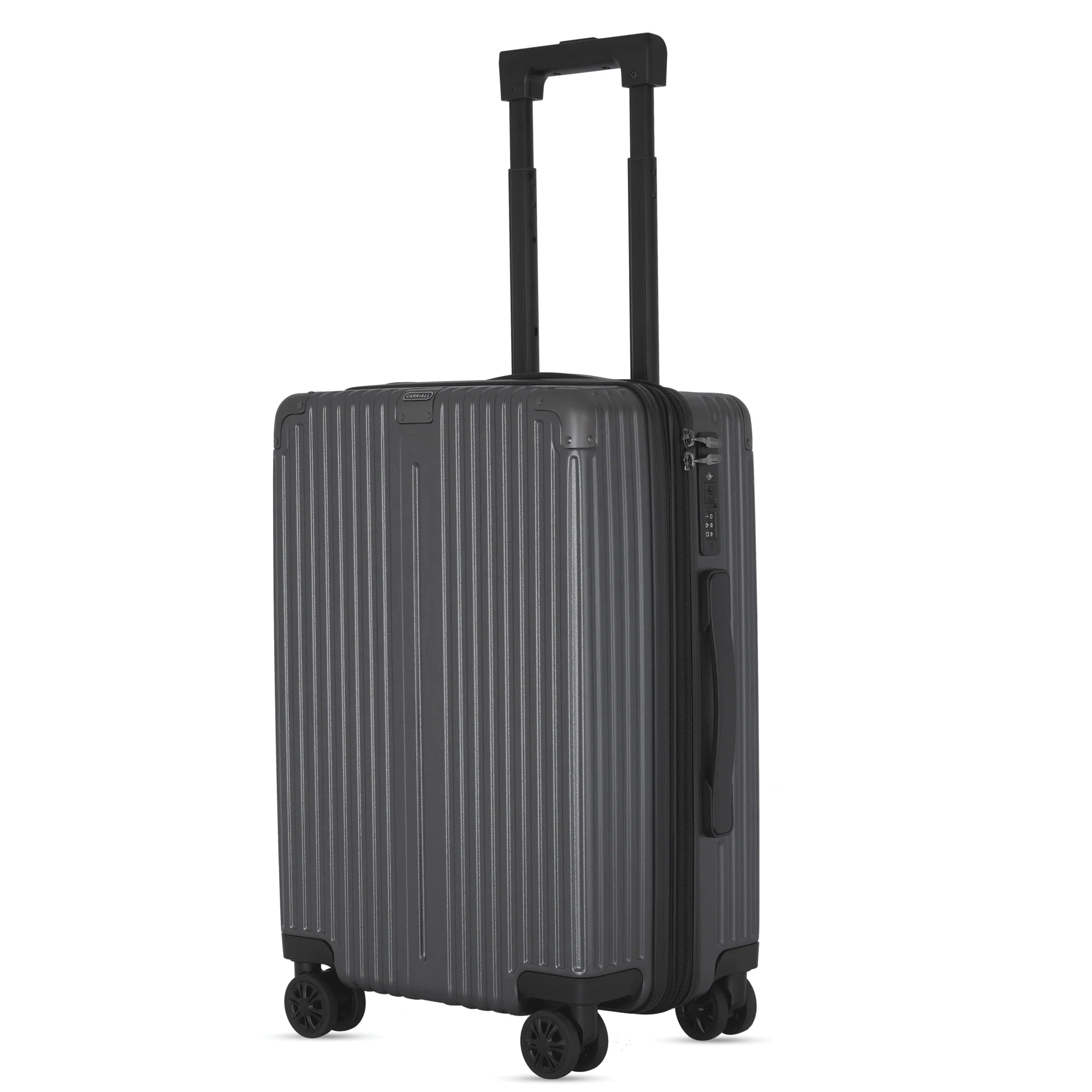 Premium Hard-Shell Cabin Trolley Bag – Polycarbonate Luggage with 360° Spinner Wheels & TSA Lock (Grey)